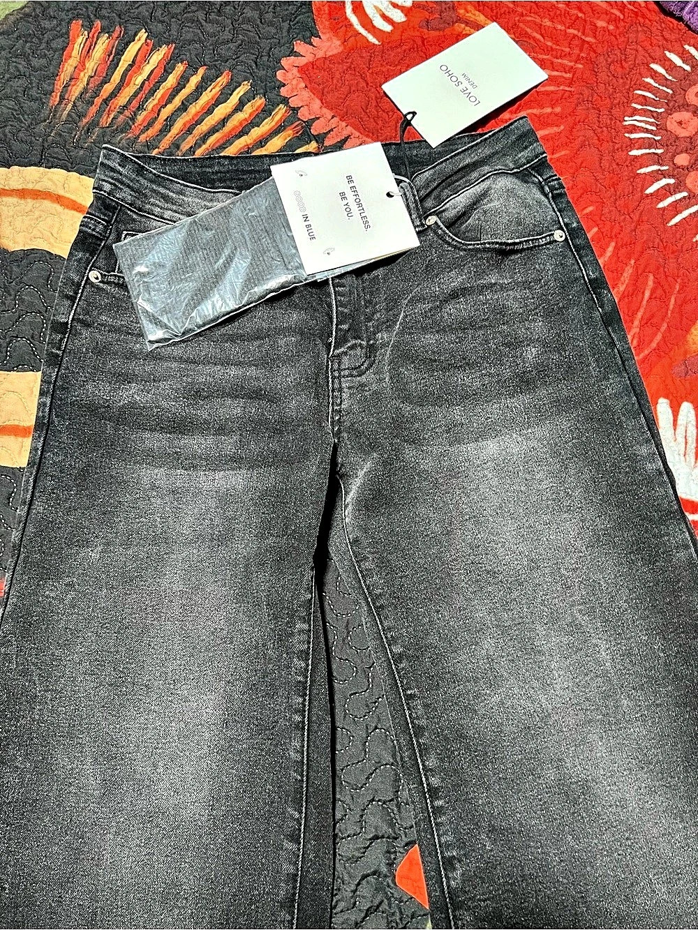 Love Soho Denim Skinny Jeans Black Size 9 NWT